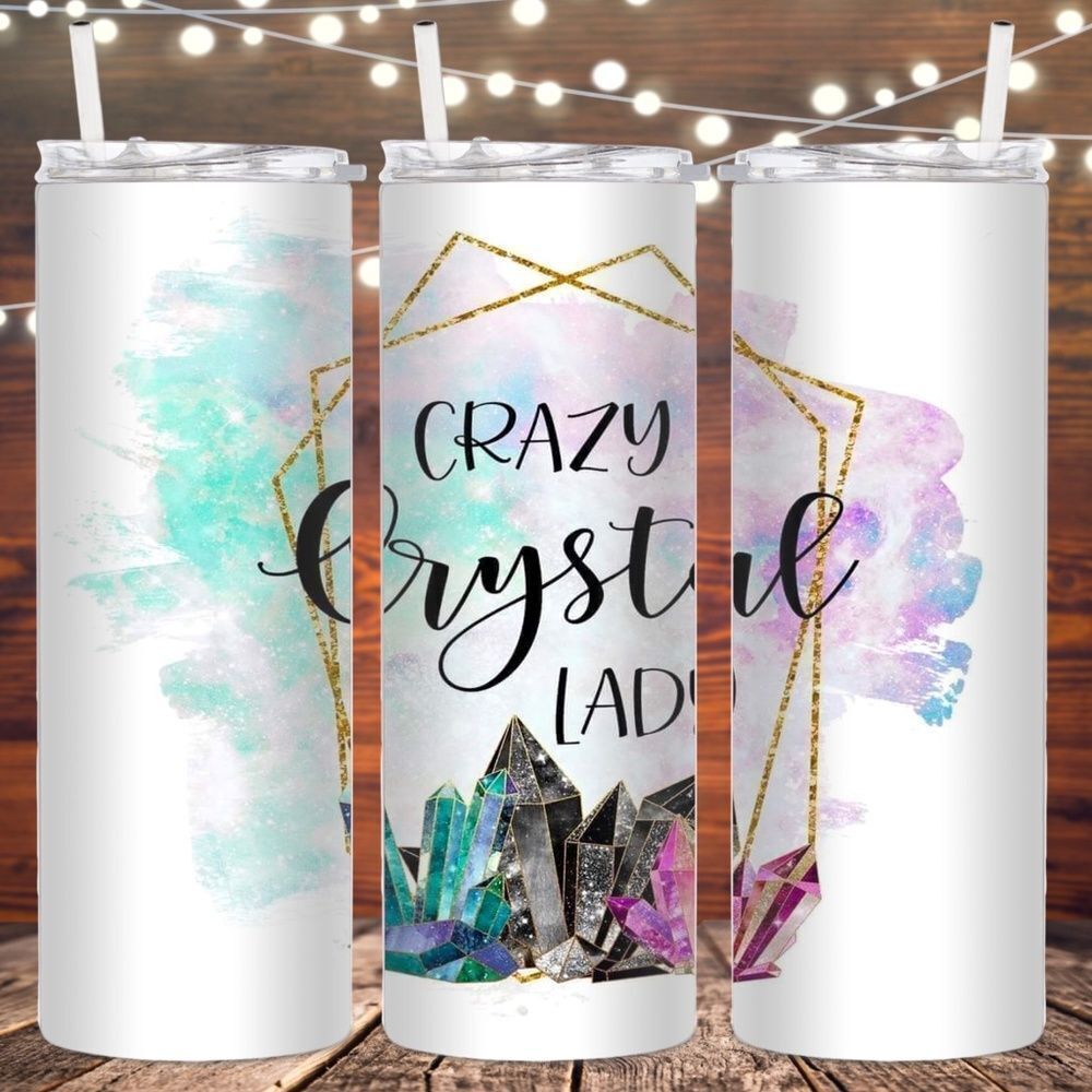 Crazy Crystal Lady 20 fl oz insulated metal skinny tumbler - Picture 1 of 1